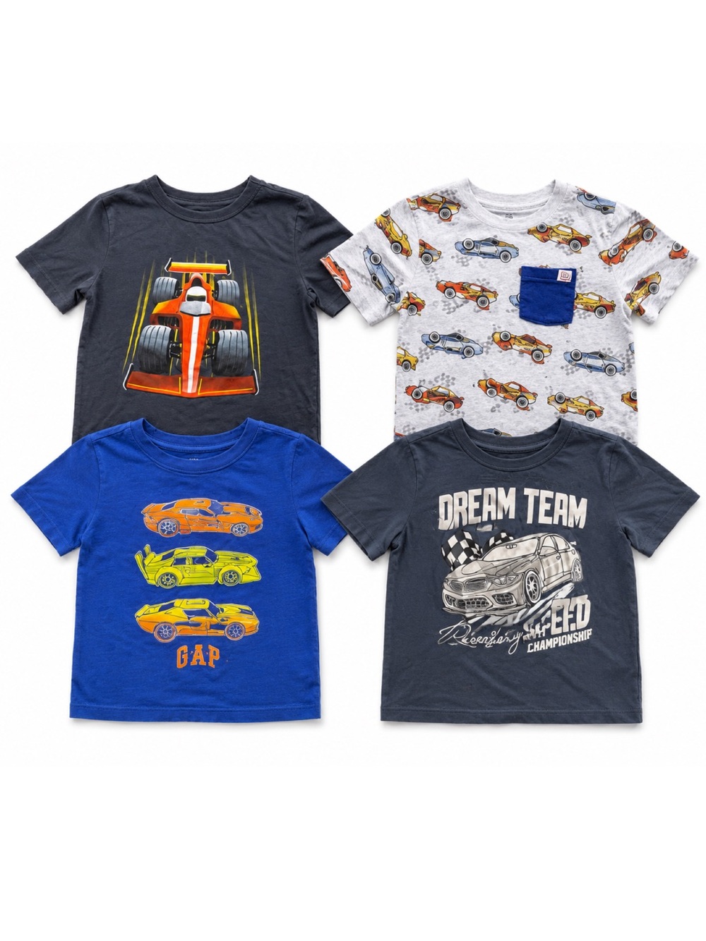 4T Race Car Graphic Tee Bundle Gap Kids Children’s Place Boys Shirts